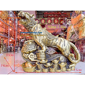 Mua Tượng Linh Vật Hổ Thét Sơn Hà Trên Gậy Như Ý Bằng Đồng Thau Nguyên Chất Cao 30cm  Nặng 5 4Kg - Quà Tặp Sếp Tuổi Dần