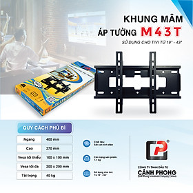 Khung Treo Cao Cấp Tivi LCD-LED-PLASMA Áp Tường Cao Cấp M43T 19 - 42 Inch Đen - Hàng Chính Hãng