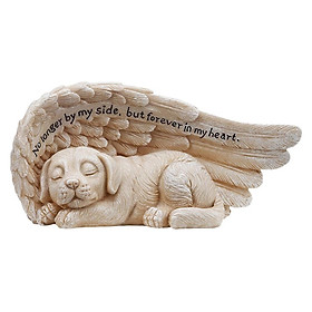 Hình ảnh Statue Puppy Dog in Wing Grave Marker Figurine  Decor