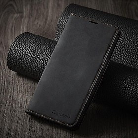 Bao da dạng ví cài thẻ dành cho iPhone 11 Pro Max / 12 Pro Max / 13 Pro Max lưng đen mềm - Hàng chính hãng