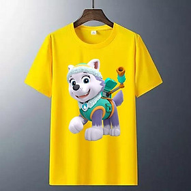 Áo thun trẻ em chó paw 3 6 màu , Có size người lớn, King Cotton