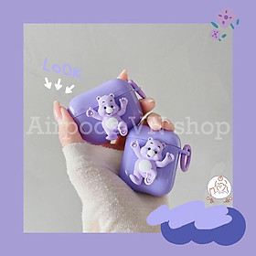 Mua Bao Case Ốp dành cho Airpods 1/2 và Airpods Pro gấu nhựa tím kute cao cấp