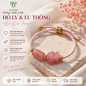 Vòng Hồ Ly Mix Lu Thống Đá Đào Hoa – Đá Tự Nhiên Cao Cấp, Thiết Kế Tinh Tế Dành Cho Nữ