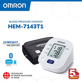 Máy đo huyết áp Omron HEM-7143T1 thao tác 1 nút ấn, lưu trữ 30 kết quả đo