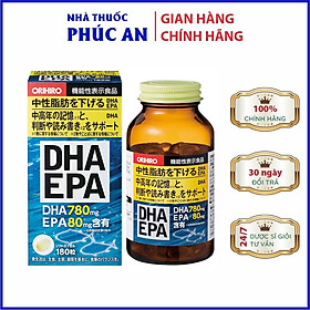 Viên uống bổ não, mắt, tim mạch Orihiro DHA EPA Nhật Bản 180 viên