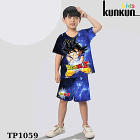 Quần áo bé trai thun lạnh in 3D hình Songoku & Naruto Kunkun Kid TP1044-1049-1059-1128 size đại từ 10-60kg
