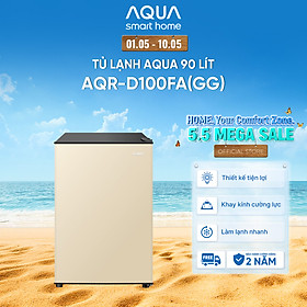 [SẢN PHẨM MỚI 2025] Tủ lạnh Aqua 90 lít AQR-D100FA(GG) - Màu be - Freeship toàn quốc - Có hỗ trợ đổi sang hồng - Hàng chính hãng