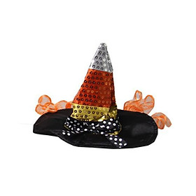 Mũ phù thủy cho mèo với tóc, trang phục Halloween cho thú cưng cho những người đứng đầu ngày lễ với mũ trùm đầu vui vẻ, mũ của Sorcerer cho mèo con