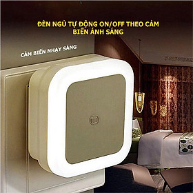 (Set 2) Đèn ngủ vuông tự sáng khi trời tối, đèn ngủ cảm biến ánh sáng tiết kiệm điện