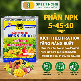 Mua Phân Bón Npk 5-45-10  Greenhome  Đầu Trâu  Gói 10Gr  Phân Bón Kích Ra Hoa  Đậu Trái