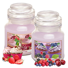 Mua Combo 2 hũ nến thơm Bartek nhập khẩu Châu Âu Fruits Muffins 130g - bánh muffin trái cây