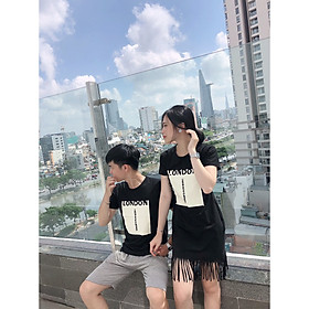 Set đồ đôi áo váy cặp CoupleTina 100% cotton cao cấp - Màu đen LONDON