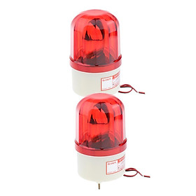 Set of 2 Red DC 12V Industrial Signal Alarm Light Rotating Strobe Emergency Warning Lamp