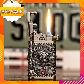 Mua Hột Quẹt Bật Lửa Xăng Bấc Đá Zorro Z602 Thiết Kế Họa Tiết Rồng Cuộn Nhả Ngọc Đẹp Độc Lạ - Nhiều Màu