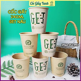 Mua 50 CỐC GIẤY XANH 240ml In Chữ GET MÀU NÂU Cafe Siêu Đẹp  Lịch Sự