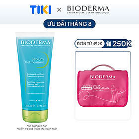 Gel rửa mặt tạo bọt cho da hỗn hợp và da dầu Bioderma Sebium Gel Moussant dạng tuýp - 200ml
