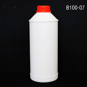 Chai Nhựa Trắng Đục HPDE B100-07 - 1000mL Nắp Galenti Khóa Màu Đỏ Siêu Xinh - Có Vạch Định Mức 1000ml