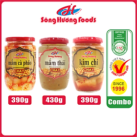 Combo 1 Hũ Mắm Cà Pháo Chay 390g + 1 Hũ Mắm Thái Chay 430g + Hũ Kim Chi