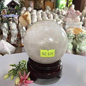 Mua Quả cầu đá thạch anh trắng tự nhiên phong thủy QC825 nặng 700gr đường kính 8cm (trắng) – Vật phẩm phong thủy tài lộc  may mắn và bình an