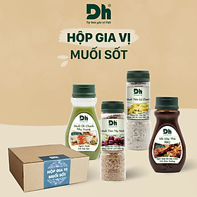 Hình ảnh Hộp Gia Vị Muối Sốt Dh Foods (Muối Tôm Tây Ninh, Muối Tiêu Lá Chanh, Muối Ớt Chanh Nha Trang, Sốt Ướp Thịt BBQ)