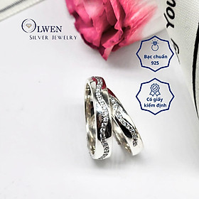 Nhẫn Cặp Đính Đá OlwenSilverJewely Jewelry Cặp Đôi