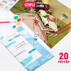 Giấy Vẽ Chuyên Dụng Deli - Gouache - Định Lượng 8K 160Gsm180Gsm 1 Tệp - 73615  73617 - 180gsm - 73617