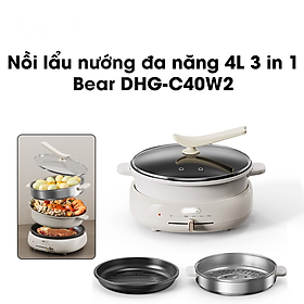 Mua Nồi lẩu nướng Bear DHG-C40W2 3in1 chiếc nồi đa năng dung tích 4L - Hàng chính hãng