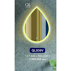 Gương đèn led cảm ứng QB - Gương led treo tường hình giọt nước