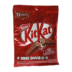 Bánh Xốp KitKat Phủ Socola 12 Thanh Gói 204G