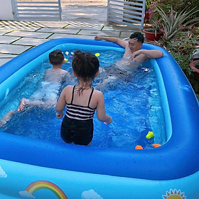 Mua Bể Bơi Phao 3 tầng 1m5 - 1m8 - 2m1 - 2m5 - 2m9 - 3m66 cho gia đình Tặng Kèm Bơm thổi hút 2 chiều A2