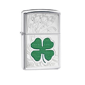 Bật lửa Zippo Clover High Polish Chrome Design 24699