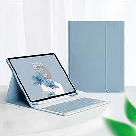 Bao da case ốp silicone kèm bàn phím bluetooth dành cho ipad 10.2, 10.5, 10.9, Pro 11 inch - Hàng chính hãng
