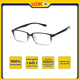 Gọng Kính Cận Nam Nữ LOOK LK83556 Đen Trắng Nhựa TR90 Vuông Nguyên Khung