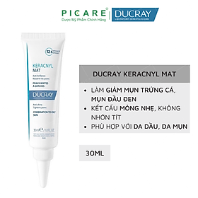 Hình ảnh Kem dưỡng giảm nhờn cho da dầu mụn Keracnyl Matifyer Ducray 30ml 