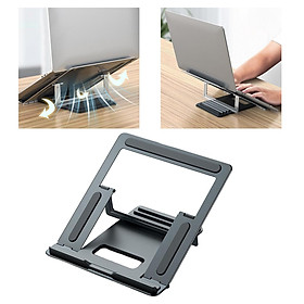 Laptop Stand, 4 Angles Portable Angled Laptop Aluminum Stand. Adjustable Height Laptop Holder with Slide-Proof Silicone for Laptop