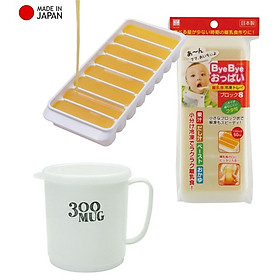 Mua Combo khay trữ đồ ăn dặm cho bé Kokubo 8 ngăn + cốc nhựa nắp mềm dành cho bé - nội địa Nhật Bản