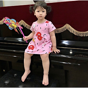 Váy cộc tay cotton bé gái 9m-5 tuổi