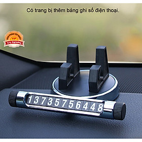 Bảng Số + Giá đỡ đt xe hơi oto xoay 360 loại xịn AGD (MÀU ĐEN)