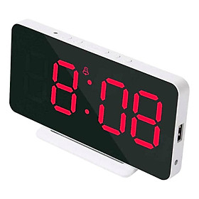 LED Digital Alarm Clock Temperature Date Time Display Desktop/Wall Haging Available Snooze Weekend Mode USB Photosensitive for Kids Room