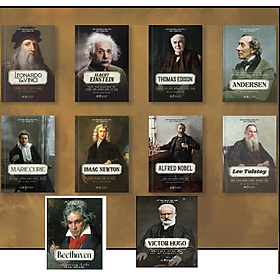 Hình ảnh Combo Danh Nhân Thiên Tài Thế Giới: Albert Einstein, Marie Curie, Leonardo DaVinci, Alfred Nobel, Andersen, Lev Tolstoy, Thomas Edison, Isaac Newton, Victo Hugo, Beethoven <Bộ sách về những bộ óc / nhà phát minh vĩ đại của nhân loại>. Trọn bộ 10c