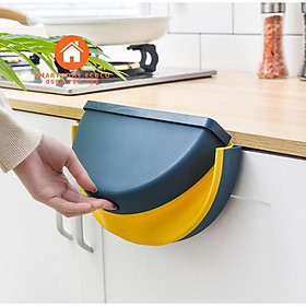 Thùng rác, Giỏ rác TRÒN đa năng gấp gọn treo kẹp tủ bếp nhựa dẻo siêu bền cho nhà bếp và xe hơi (màu ngẫu nhiên) GD352-T