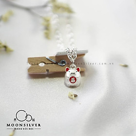 Dây chuyền bạc, vòng cổ bạc trẻ em charm lợn may mắn cho bé, chuẩn bạc ta