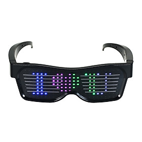 LED Light up Glasses USB Rechargeable & Wireless with Flashing LED Display Glowing Luminous Glasses for Christmas Party