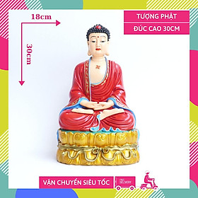 Mua Tượng Phật A Di Đà ngồi vẽ sắc màu nguyên khối - Cao 30cm