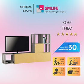 Kệ Tivi gỗ hiện đại SMLIFE Theo Gỗ MDF dày 17mm chống ẩm D160xR30xC92cm