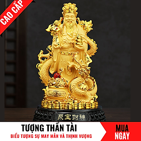 Mua Tượng Thần Tài Cưỡi Rồng Bằng Vàng Cát Mỹ Nghệ Cao 29cm