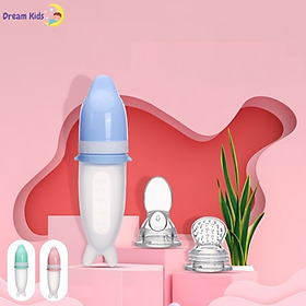 Mua Bình thìa cho bé ăn dặm kèm túi nhai hoa quả Vcool- Chất liệu Silicone an toàn cho bé