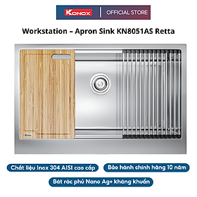Chậu rửa bát inox 1 hố KONOX Workstation Sink – Apron Sink KN8051AS Retta