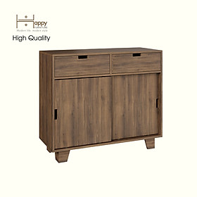 HAPPY FURNITURE , ALVA - Tủ lưu trữ 2 cửa lùa 2 ngăn kéo, TCL_040 , 100cm x 40cm x 86cm DxRxC