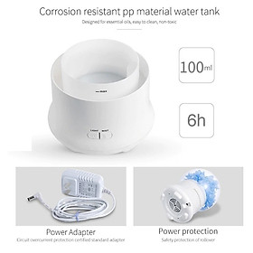 Máy xông tinh dầu, phun sương Quả Cầu Hoa LED 7 màu cao cấp 2019 + tặng 1 lọ tinh dầu 10ml